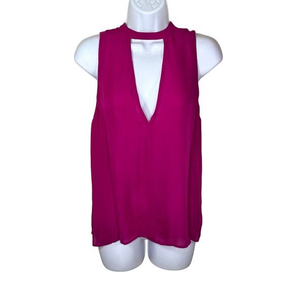 A.L.C. Pink Keyhole V-Neckline Sleeveless Silk Top Small NWOT - Picture 1 of 8